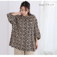 さらりと心地良い 楊柳 ギャザー チェック 七分袖 ブラウス