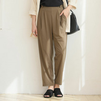 冷感美脚 脚のラインを拾わない テーパードパンツ