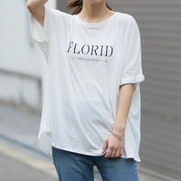 さらりとひんやりなめらか 選べるプリント セミシルケット天竺 ドルマンシルエット Tシャツ