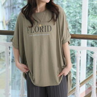 さらりとひんやりなめらか 選べるプリント セミシルケット天竺 ドルマンシルエット Tシャツ