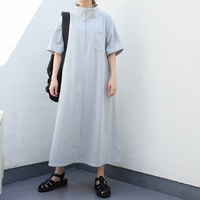 ハーフジップで小顔魅せ 蒸れない 裏毛 スウェット ワンピース