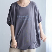 さらりとひんやりなめらか 選べるプリント セミシルケット天竺 ドルマンシルエット Tシャツ