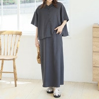 これだけあれば涼しく/華奢着痩せ 選べる2タイプ シャツ × キャミワンピース アンサンブル