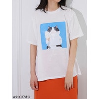 オノマイ ソフトクリーム猫 ダンボール猫 Tシャツ