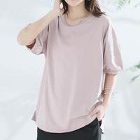 USAコットン 綿100 パフスリーブ Tシャツ