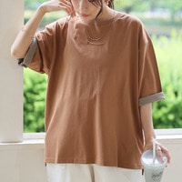 見た目も着心地もcool！ 天才！ 理想映え 配色 ゆるシルエット ルーズ Tシャツ