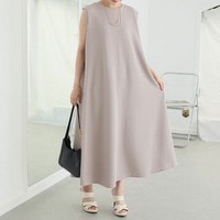 「軽・薄・美 イージーに着られる」 エンボス ノースリ マキシワンピース