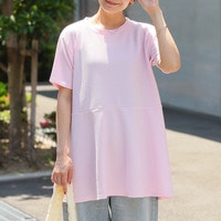 「軽・薄・美 イージーに着られる」 エンボス 半袖 ペプラム トップス
