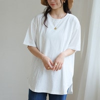 涼しくさらっと！ 綿100％ 裾ラウンド Tシャツ