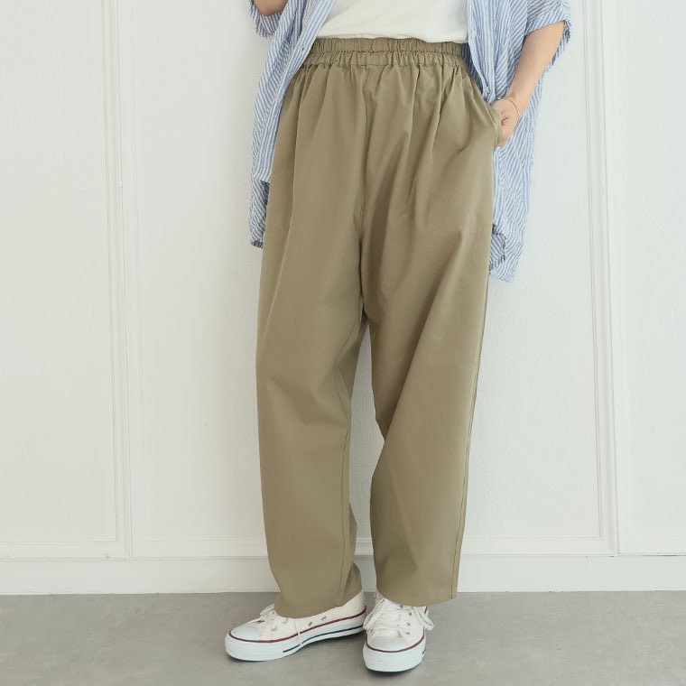 サラ綿パンツ ワンピのお供に穿くパンツ 綿100% テーパードパンツ1
