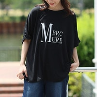 さらりとひんやりなめらか 選べるプリント セミシルケット天竺 ドルマンシルエット Tシャツ