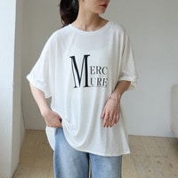 さらりとひんやりなめらか 選べるプリント セミシルケット天竺 ドルマンシルエット Tシャツ