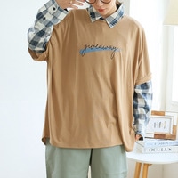 さらりとひんやりなめらか 選べるプリント セミシルケット天竺 ドルマンシルエット Tシャツ