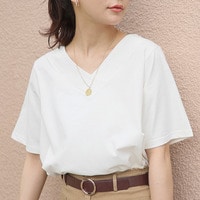 ネックが選べる 「キレイ感(冷感)」 Tシャツ 大人が着やすい シルケット トップス