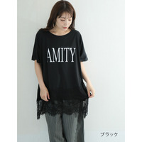 裾レース Tシャツ