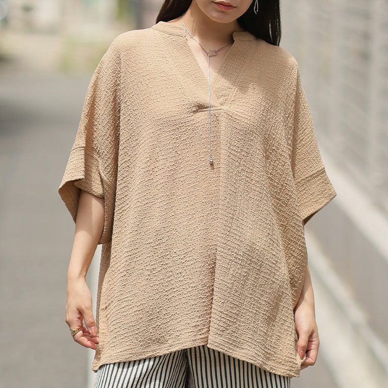 体型拾わず 華奢魅せ 楊柳 ブラウス1