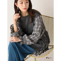 サイドリボン 布帛使い キャンディスリーブ プルオーバー