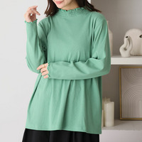 スゴっ! 裏技 首元苦しくない！ 選べるネック リブ トップス 抗菌防臭