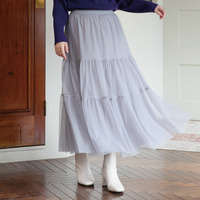 「着ぶくれない」 大人のカジュアル チュールスカート