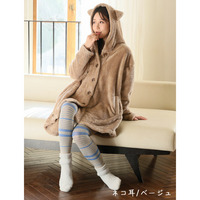 もこもこ オソロで可愛い 耳付き ボア カーデ