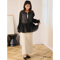 シアー ドットフロッキー ブラウス