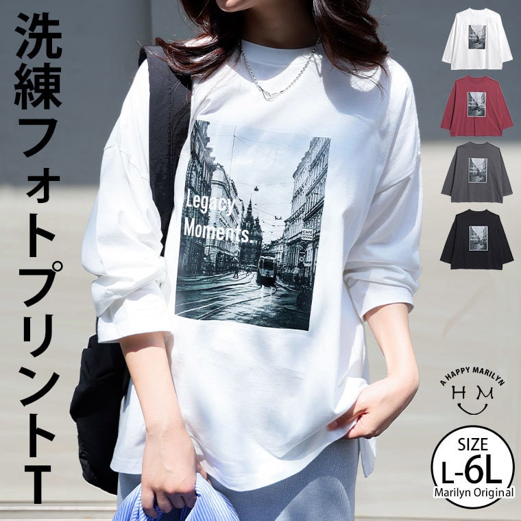 綿100％ フォトプリント Tシャツ _ カットソー 綿100％ コットン