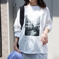 綿100％ フォトプリント Tシャツ _ カットソー 綿100％ コットン 大きいサイズ
