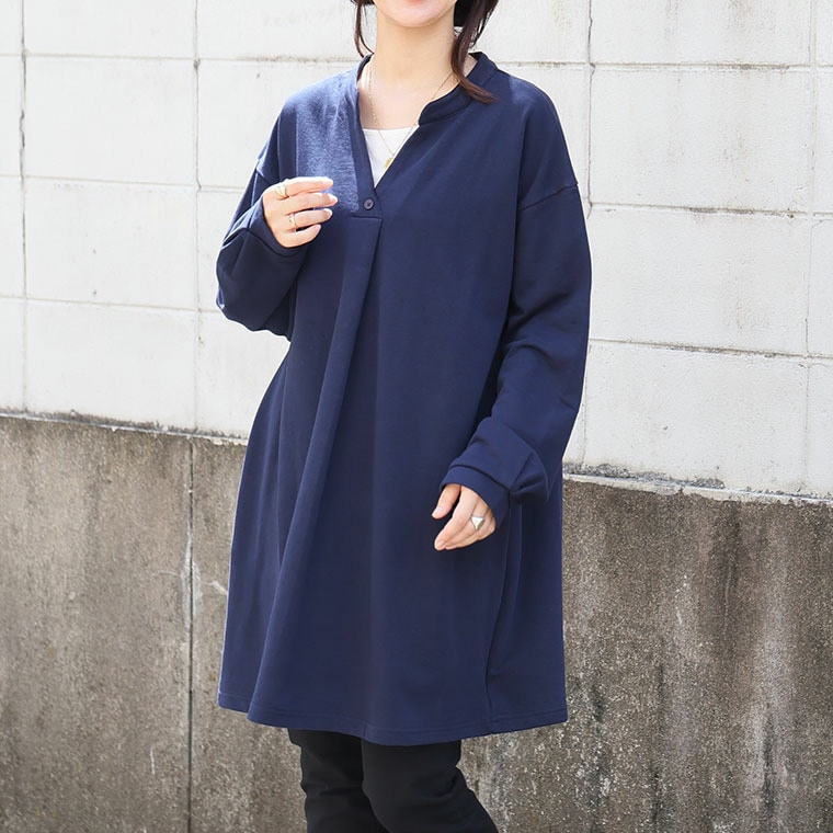 裏起毛苦手さん集合!体型カバーが叶う 好みで選べる 2タイプ プルオーバー1