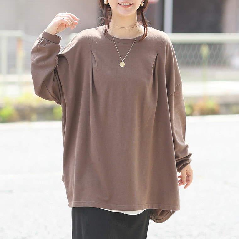 裏起毛苦手さん集合!体型カバーが叶う 好みで選べる 2タイプ プルオーバー1