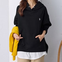 【U.S. POLO ASSN.】フード付き パーカー アンチピリング 裏起毛