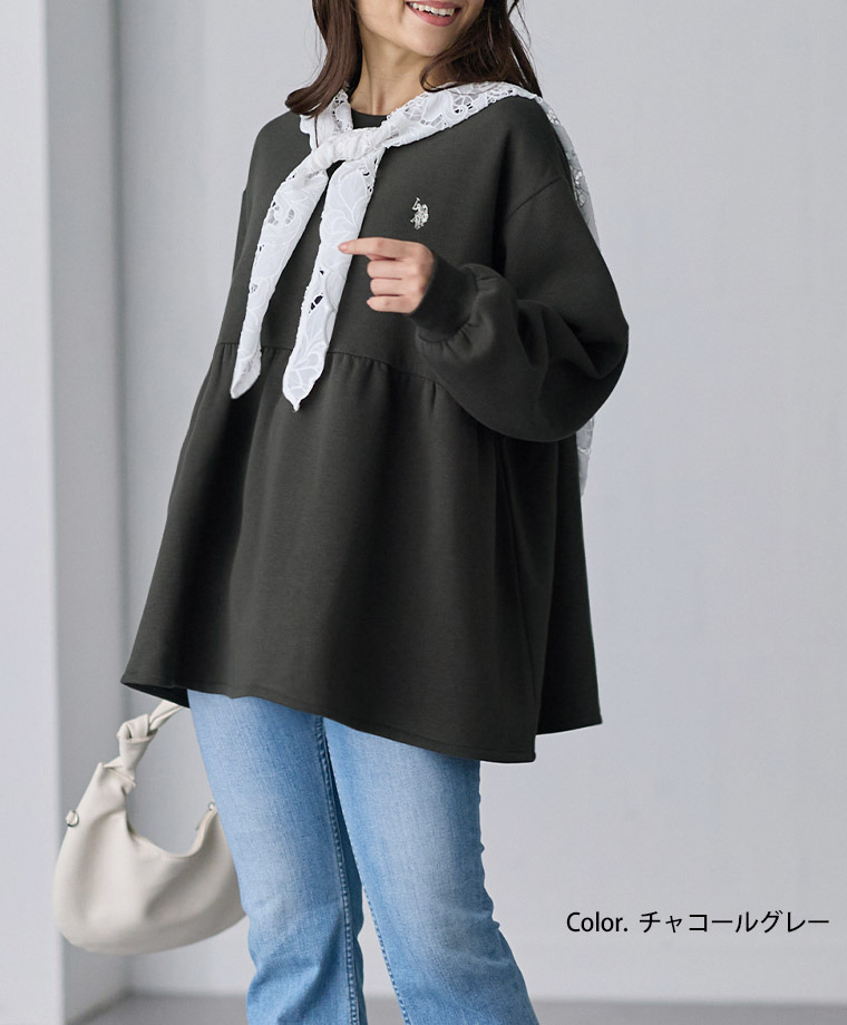 【U.S. POLO ASSN.】ぺプラム トップス スウェット アンチピリング付き13
