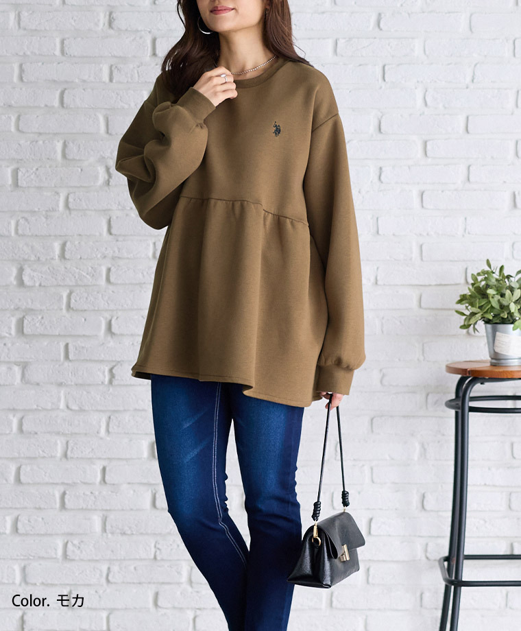 【U.S. POLO ASSN.】ぺプラム トップス スウェット アンチピリング付き16