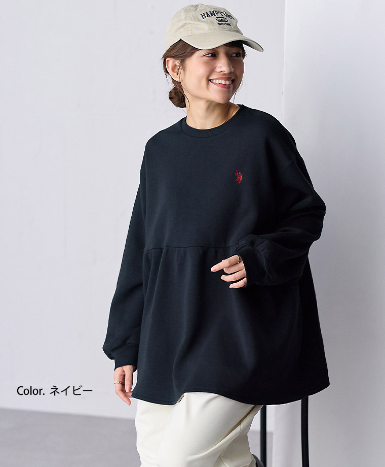 【U.S. POLO ASSN.】ぺプラム トップス スウェット アンチピリング付き17