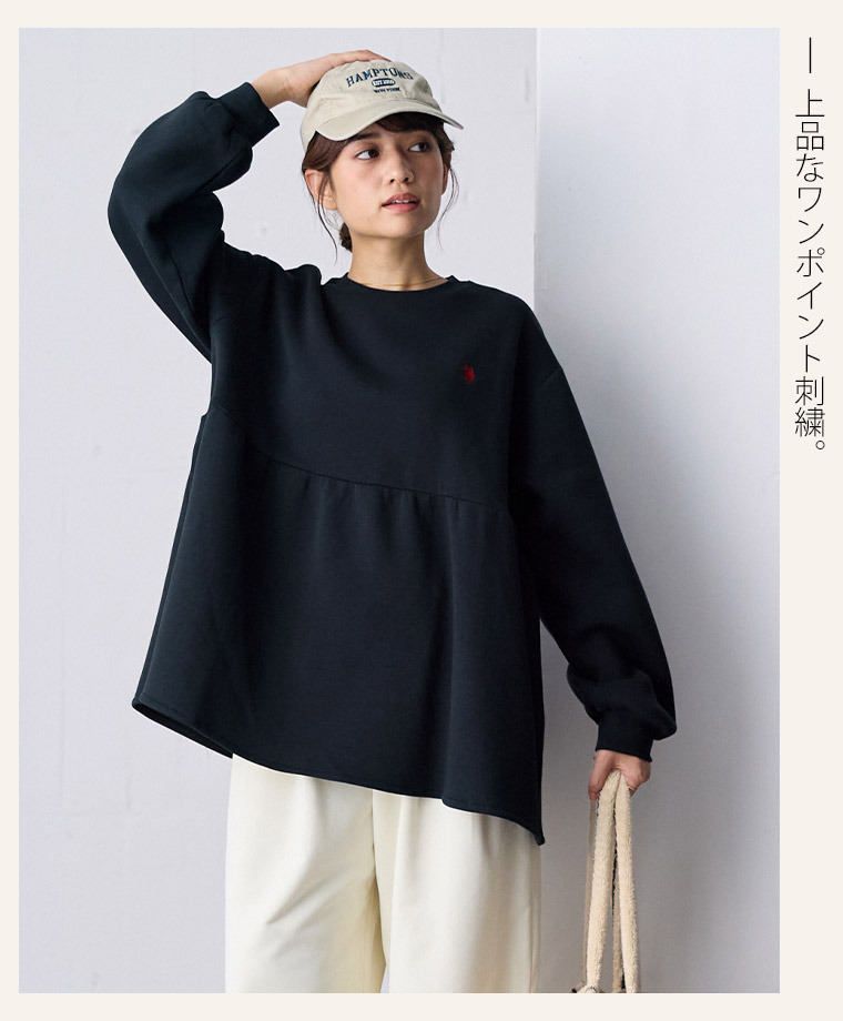 【U.S. POLO ASSN.】ぺプラム トップス スウェット アンチピリング付き8