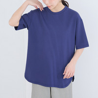 新色追加!! 【ハッピーさらりん】 裾ラウンド 五分袖 Tシャツ