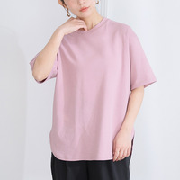新色追加!! 【ハッピーさらりん】 裾ラウンド 五分袖 Tシャツ