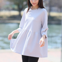 新色追加!! 【ハッピーさらりん】 ウエスト切替え ペプラム トップス