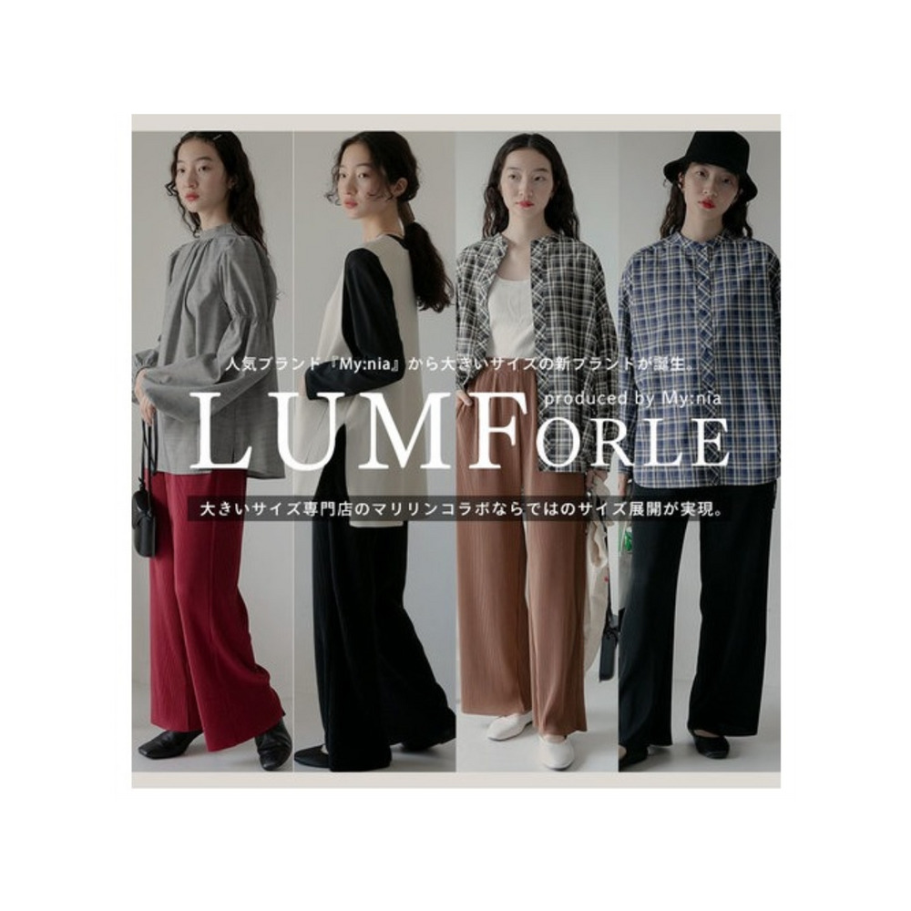 セルフカット プリーツセミワイドパンツ マイニア 【LUMFORLE produced by My:nia】3