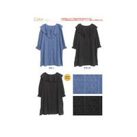 カラミ刺しゅう フリル襟 ワンピース / 大きいサイズ ハッピーマリリン