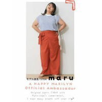 maruさんコラボ巻きワイドパンツ / 大きいサイズ ハッピーマリリン