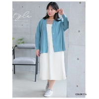 ワッフル素材ゆったりＶネックカーディガン / 大きいサイズ ハッピーマリリン