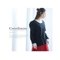 バックリボン配色　テレコリブ　トップス / 大きいサイズ ハッピーマリリン