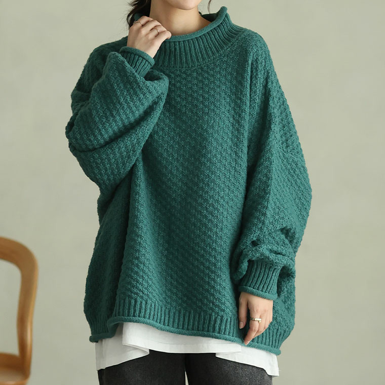 新色追加!! 苦しくない バスケット編み チャンキーニット1