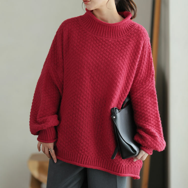 新色追加!! 苦しくない バスケット編み チャンキーニット1