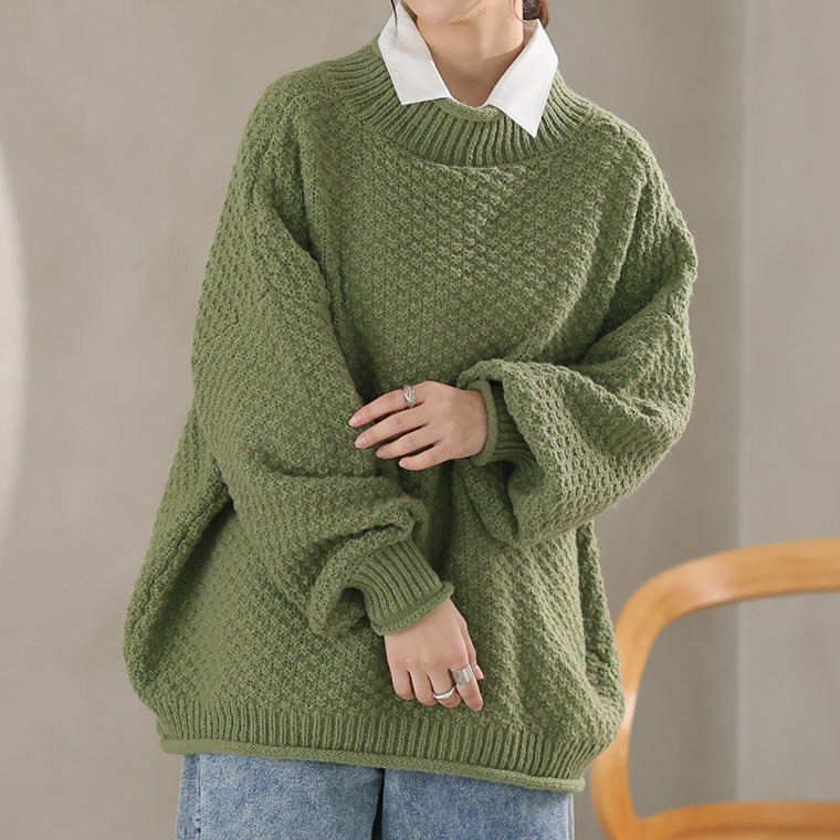 新色追加!! 苦しくない バスケット編み チャンキーニット1