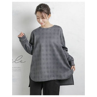 裏ベロア裾ラウンドゆるチュニック / 大きいサイズ ハッピーマリリン