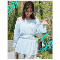 カット楊柳シャーリングブラウスチュニック / 大きいサイズ ハッピーマリリン