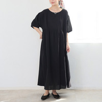 風通る綿楊柳ウエスト切替ワンピース / 大きいサイズ ハッピーマリリン