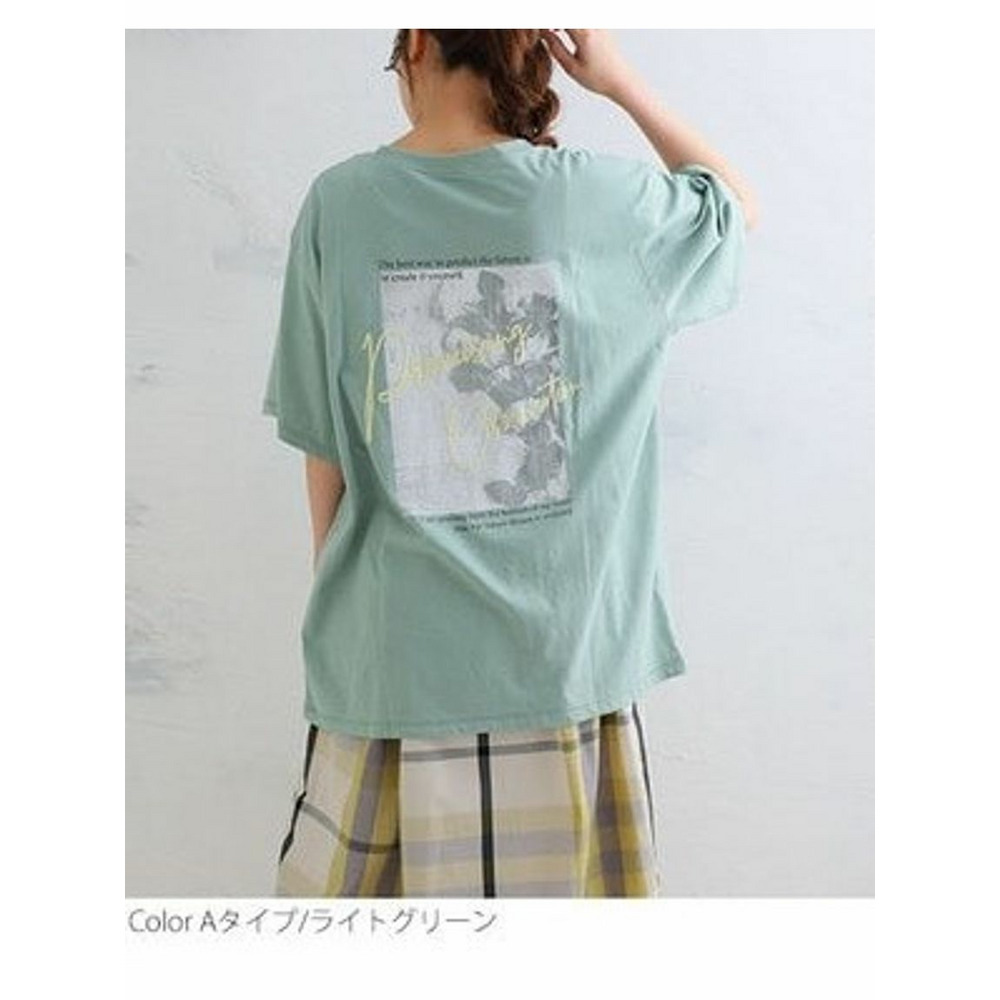 選べる！バックプリントＴシャツ / 大きいサイズ ハッピーマリリン Aタイプ/ライトグリーン 1