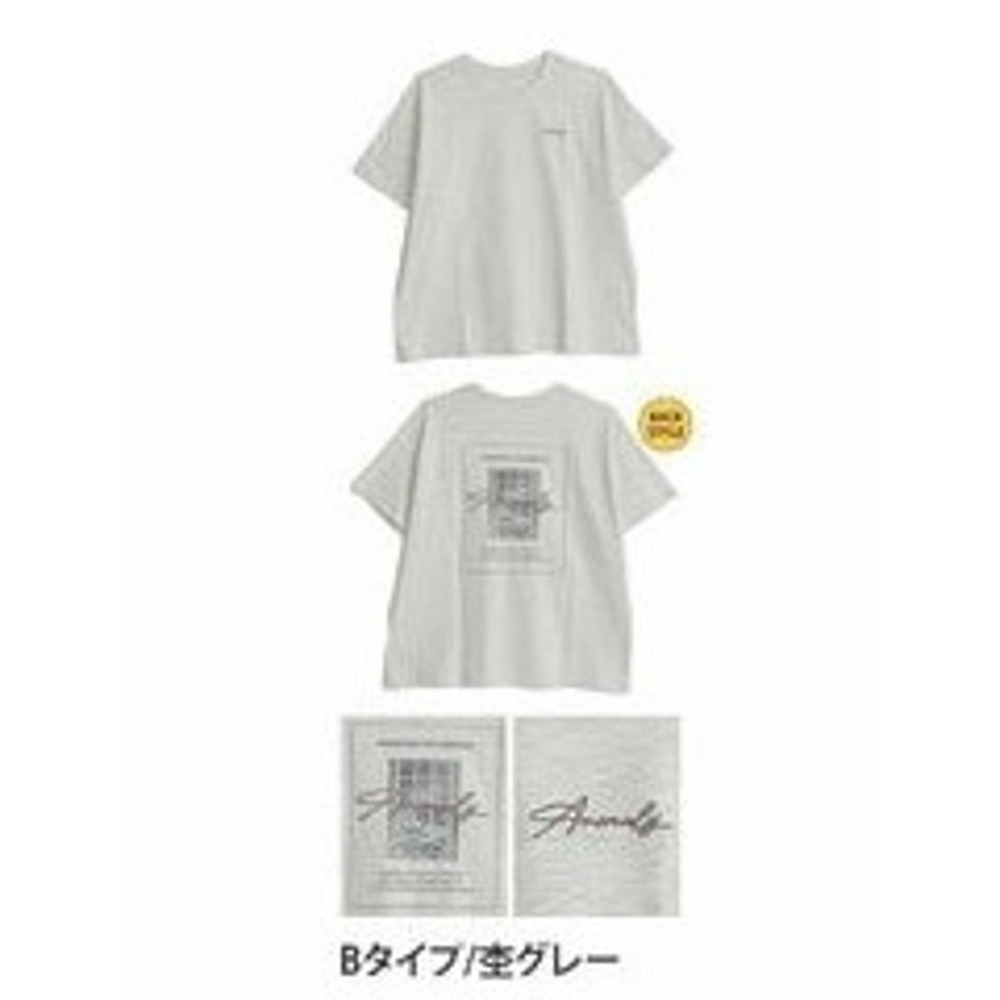 選べる！バックプリントＴシャツ / 大きいサイズ ハッピーマリリン Bタイプ/モクグレー 1